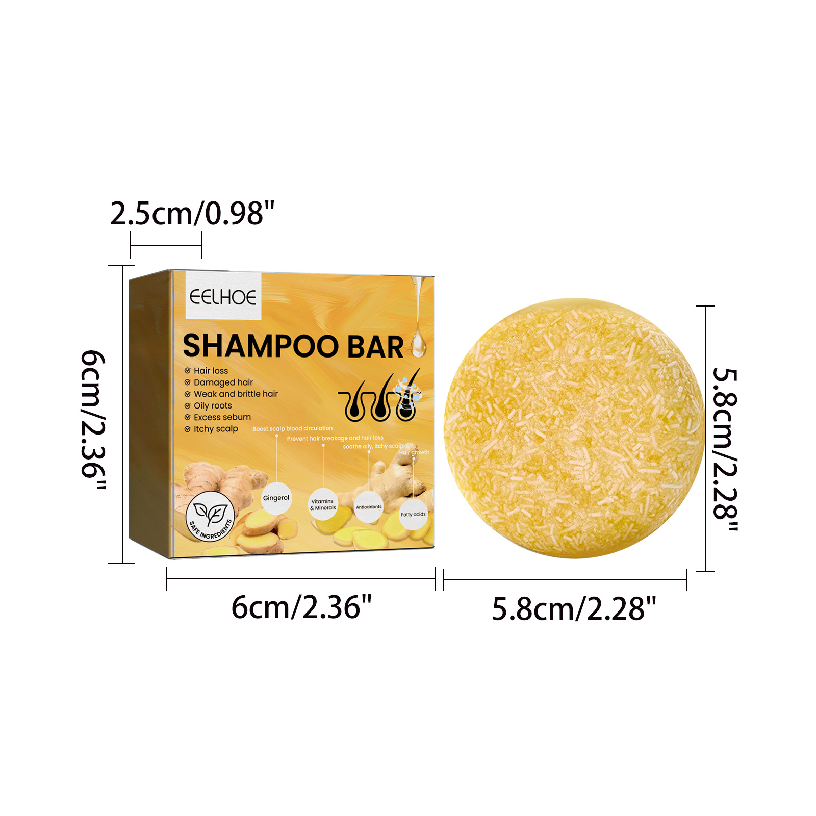 Natural Ginger Hair Shampoo Ba - đánh giá và giá Bar Soap Shampoo Solid